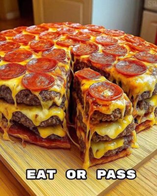 Double Cheeseburger Pizza Stack