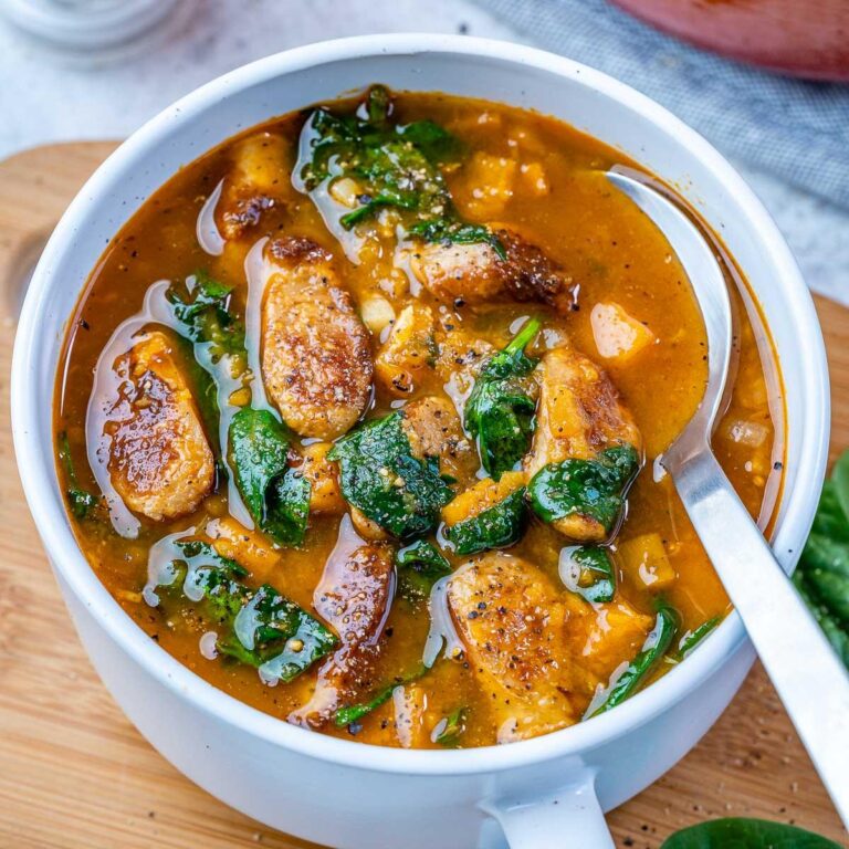 Smoked Sausage + Sweet Potato Soup