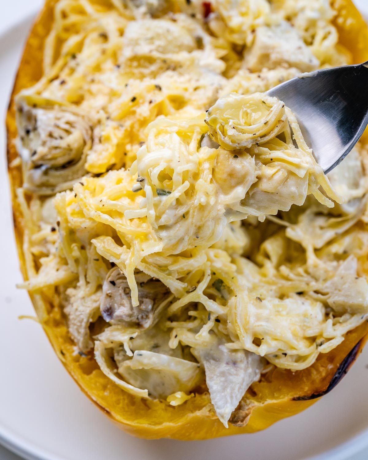 Creamy Artichoke Spaghetti Squash