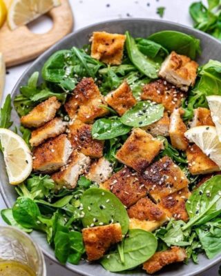 Lemony Chicken Schnitzels Salad