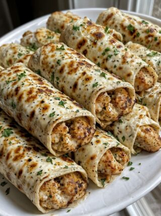 Cheesy Garlic Chicken Wraps