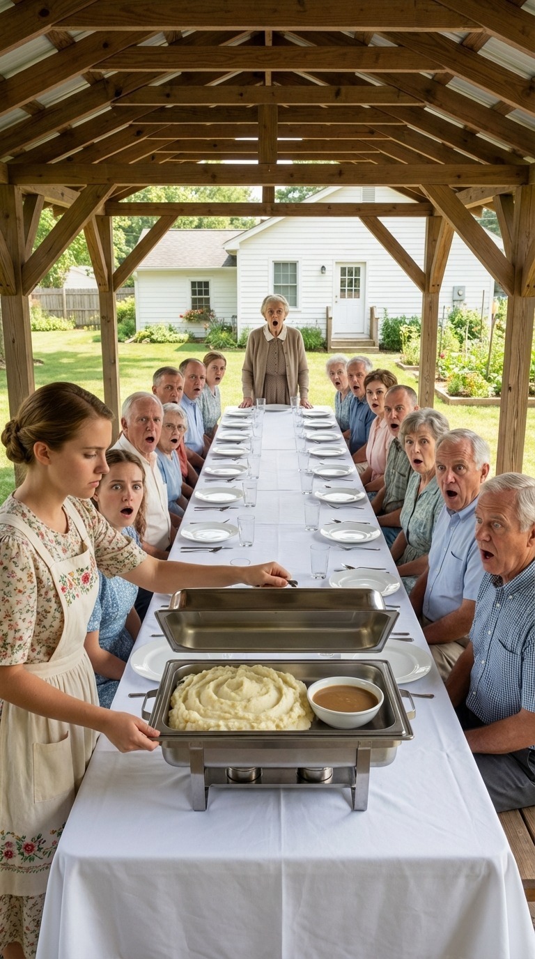 La suegra invitó a veinte personas a almorzar, pero solo le dio a su nuera cien dólares para la compra.