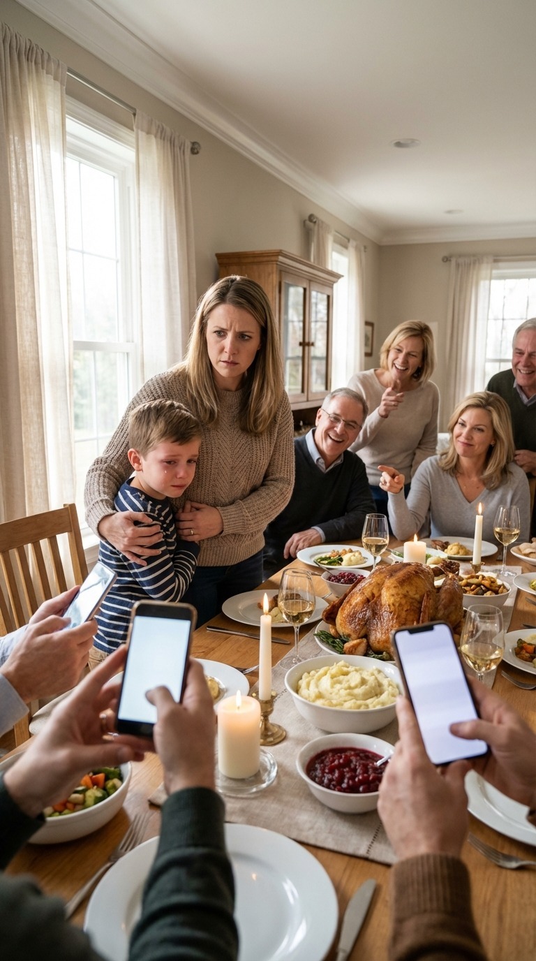 Mi hermana le dijo a mi hijo de 10 años delante de todos: «Cariño, el pavo de Acción de Gracias es para la familia». Algunos se rieron