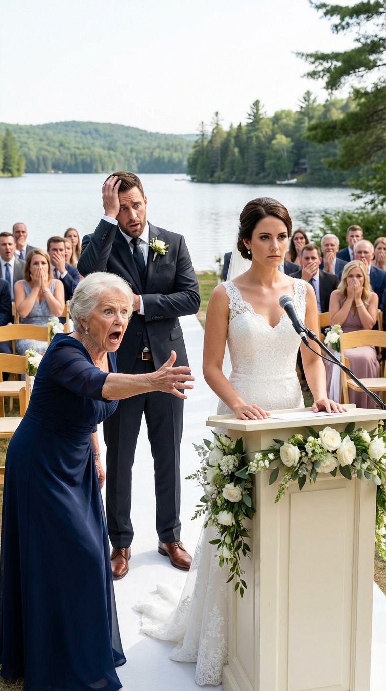 En medio de mi boda, mi futura suegra declaró: «Si no renuncias a tus derechos de herencia sobre los 10 condominios, la boda se cancela». Me acerqué al micrófono y tenía tres anuncios que hacer…