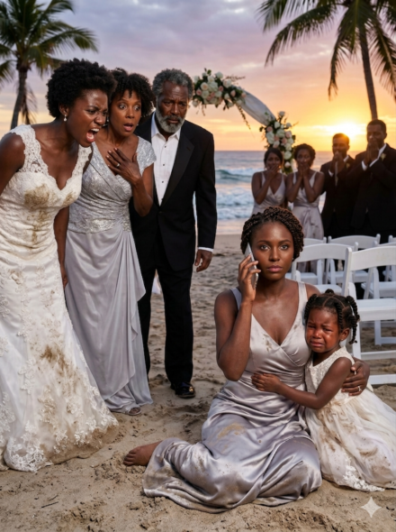 I never told my parents I paid the $2 million bill for my sister’s wedding on my private island. They believed the groom’s family was that rich. At the reception, my 8-year-old daughter accidentally stepped on the wedding dress. My sister shoved her off a 2-meter drop. When I tried to call 911, my mother slapped me, hissing, “Stop ruining her big day, you jealous loser.” My father kept striking my child’s face, yelling, “Get up. Stop pretending” That was the moment something inside me went silent. I made one call. “Cancel the wedding.” Then I gently lifted my child into my arms and walked away, leaving them standing in the ruins of a celebration they never deserved.