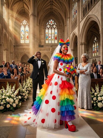 My mother-in-law replaced my wedding dress with a clown costume, so I wore it anyway. The morning of my wedding, I unzipped the garment bag holding the dress I’d spent eight months choosing. The one I’d saved for. The one that was supposed to make me feel like a bride. Instead, I found bright colors, oversized fabric… and a red nose. My maid of honor, Sarah, froze. “What is this?” I just stared at it—and then I laughed. Because I knew exactly who was behind it.