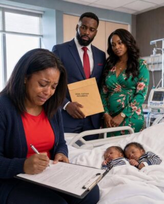 Three days after an emergency C-section, my husband arrived with his assistant to force me to sign the divorce papers so he could keep our t