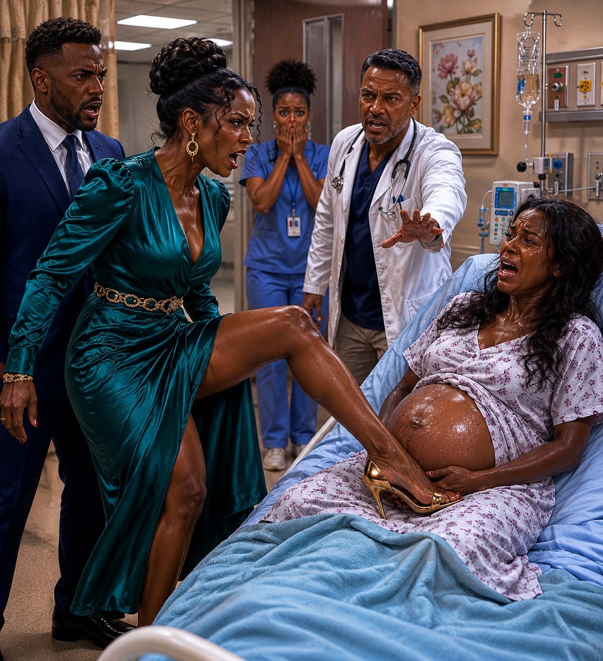 The Mistress Struck His Pregnant Wife in a Hospital Hallway, but the Billionaire Went Still When the Director Said, “Touch My Niece Again.”