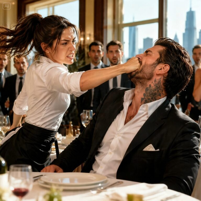 THE MAFIA BOSS LAUGHED WHEN HIS MAN GRABBED THE WAITRESS, BUT AFTER SHE DROPPED HIM TO THE DINER FLOOR, HER PAST CAME BACK WITH A NAME SHE HAD SPENT 18 YEARS TRYING TO FORGET