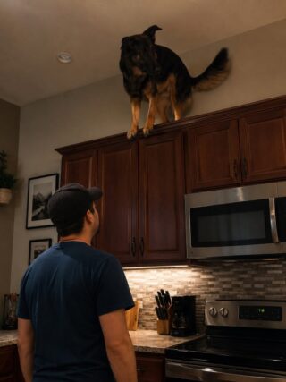 The Secret in the Ceiling: Why My Flawless German Shepherd Climbed the Kitchen Cabinets