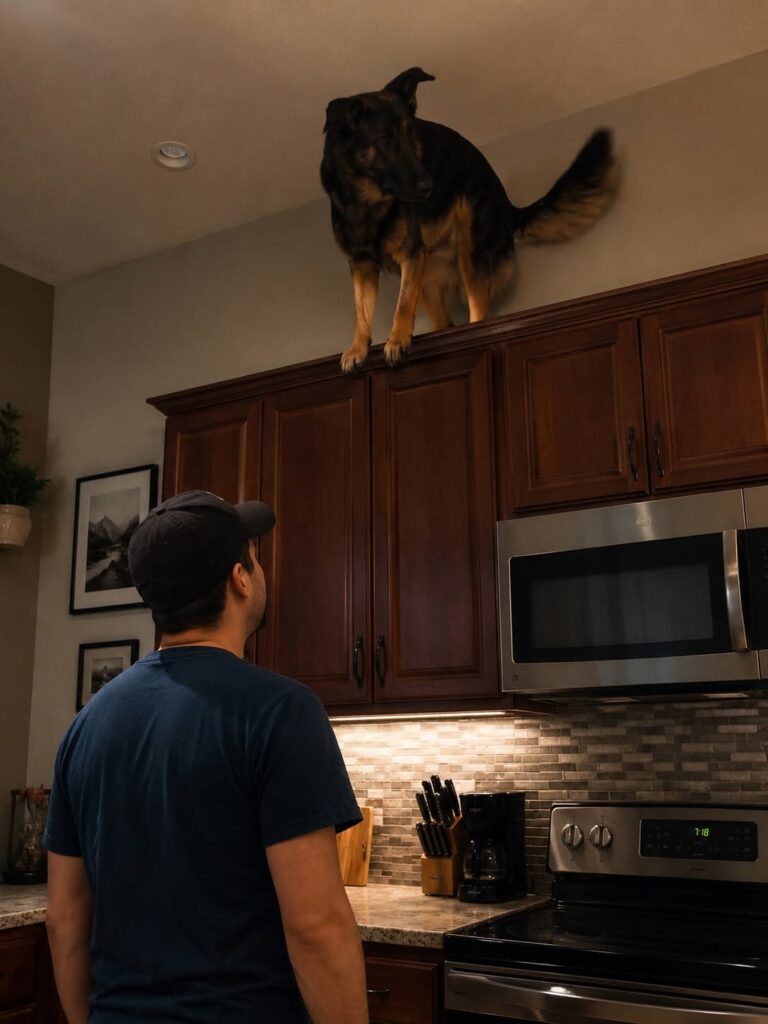 The Secret in the Ceiling: Why My Flawless German Shepherd Climbed the Kitchen Cabinets